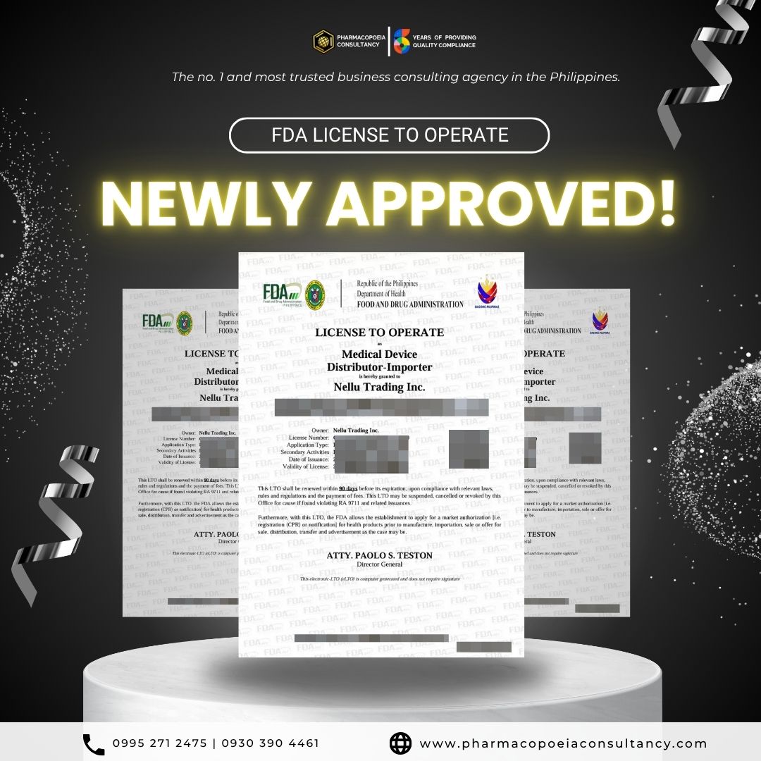 New Set of FDA LTO Approved🥰... - Pharmacopoeia Consultancy | Facebook