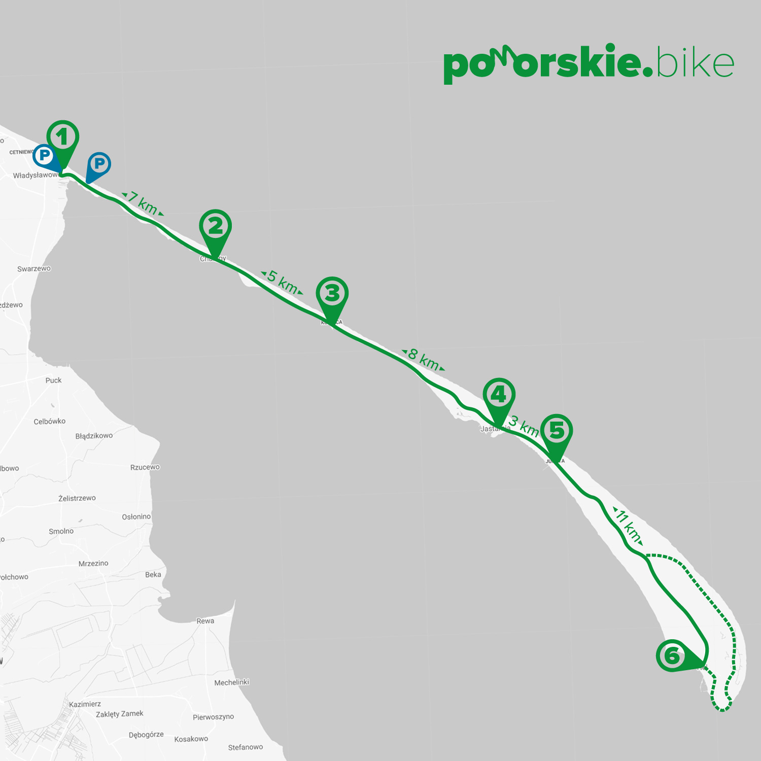 Pomorskie.bike - 🚴‍♂️ Władysławowo – Hel (R10) Trasa: Władysławowo ...
