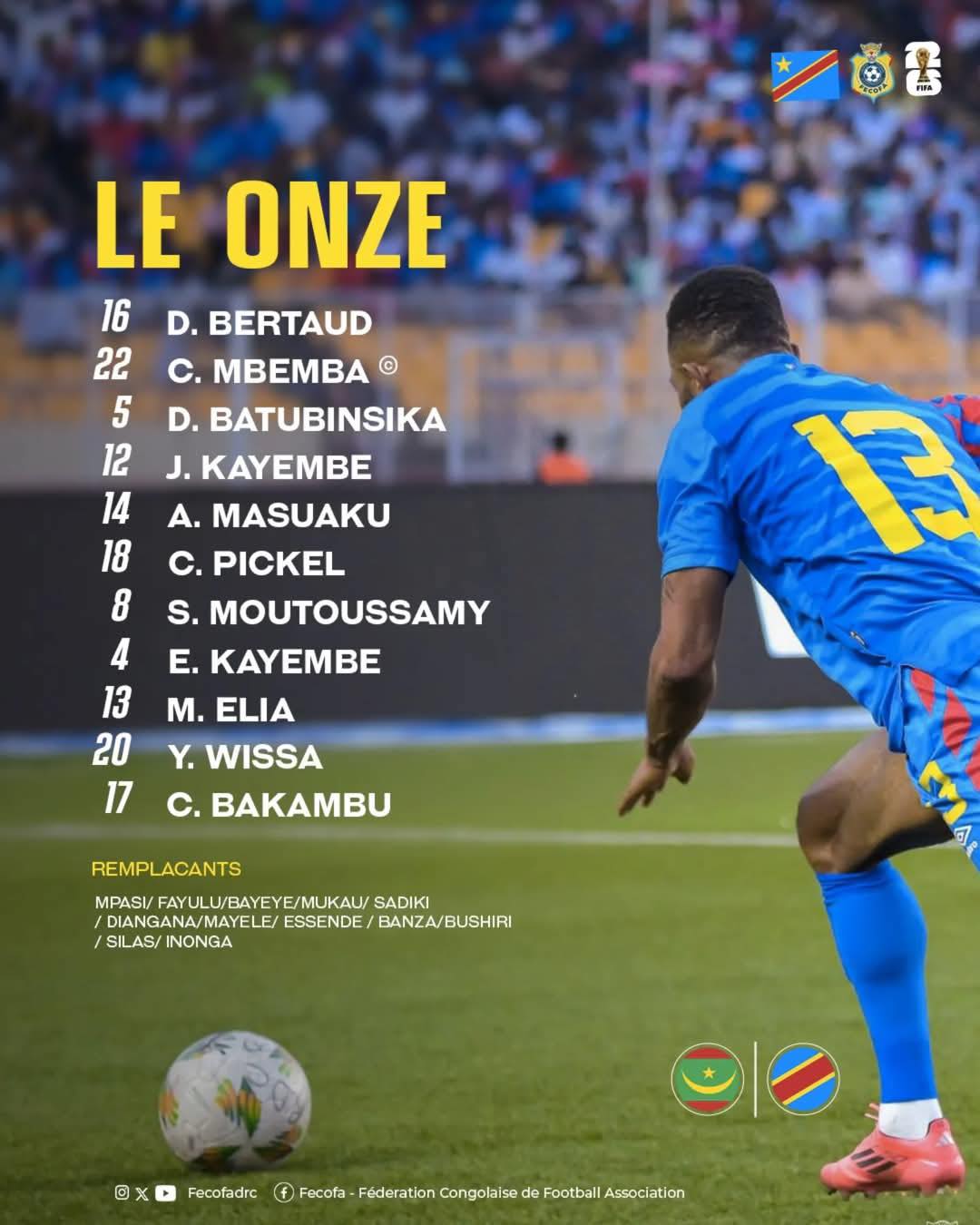 Congo - 🚨•| FLASH ! Elim. Mondial 2026 : Mauritanie - RDC Exclusif ...