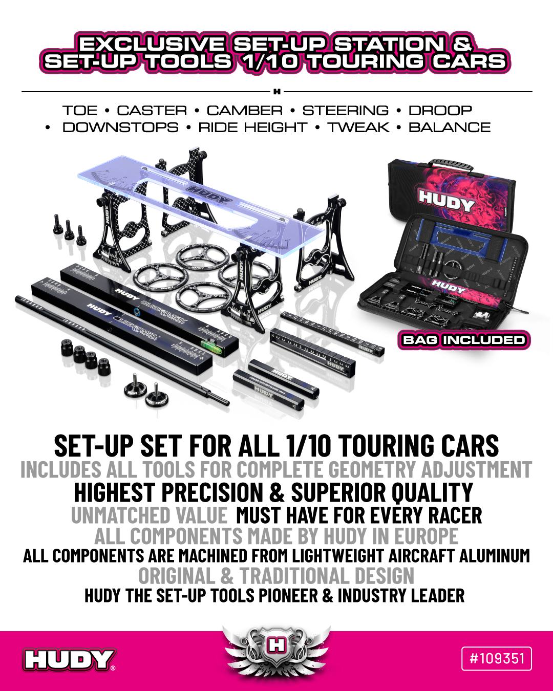 New HUDY Set-up Toolset 1/10 Touring • Set-up Set for all 1/10