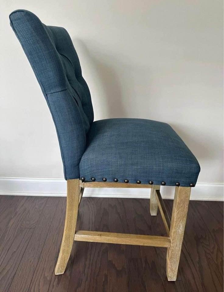 Bar Stools New in Original Packagings Stunning Blue Upholstery Bassett