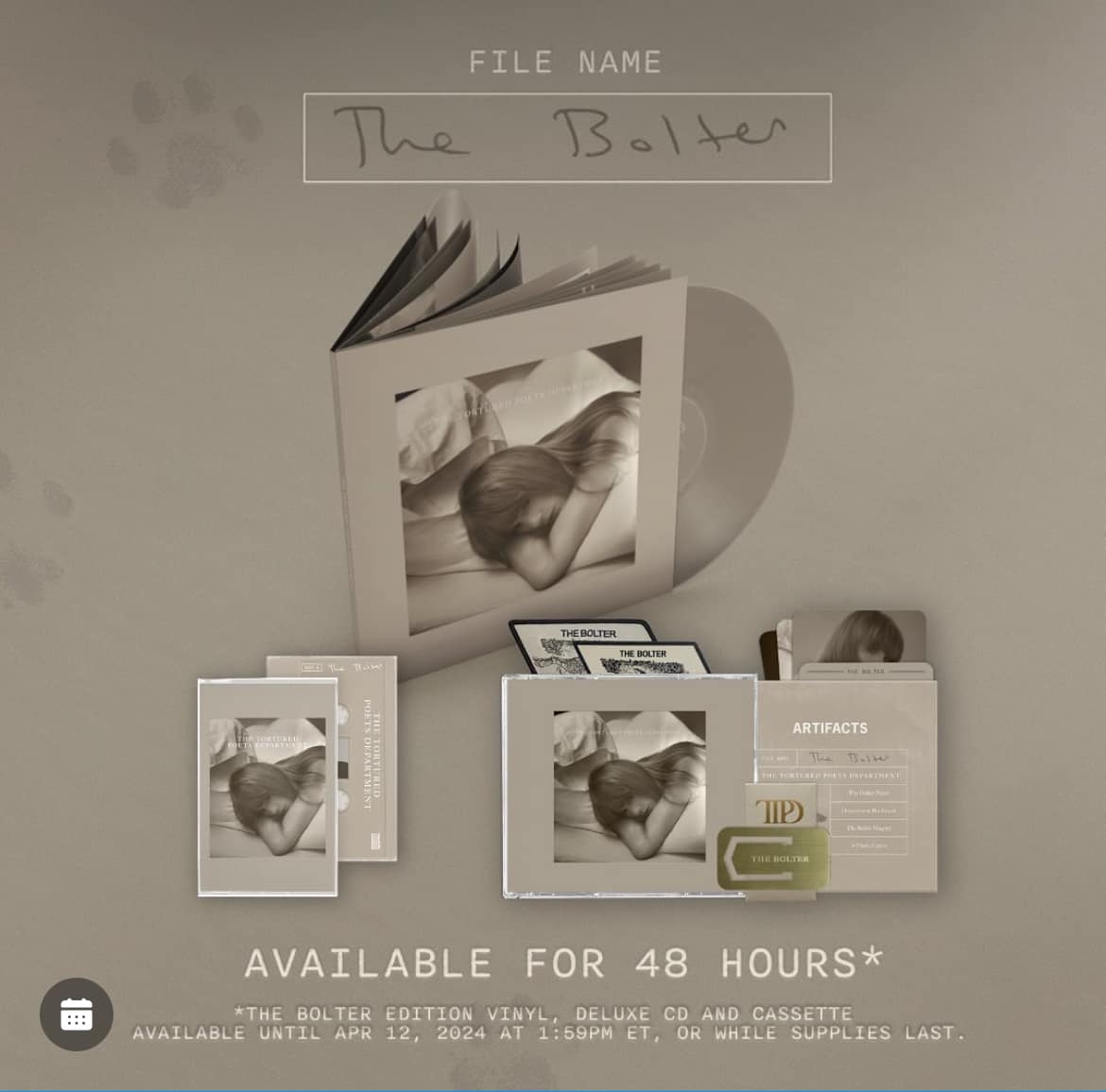 Taylor Swift's TTPD 'The Bolter' vinyl for sale