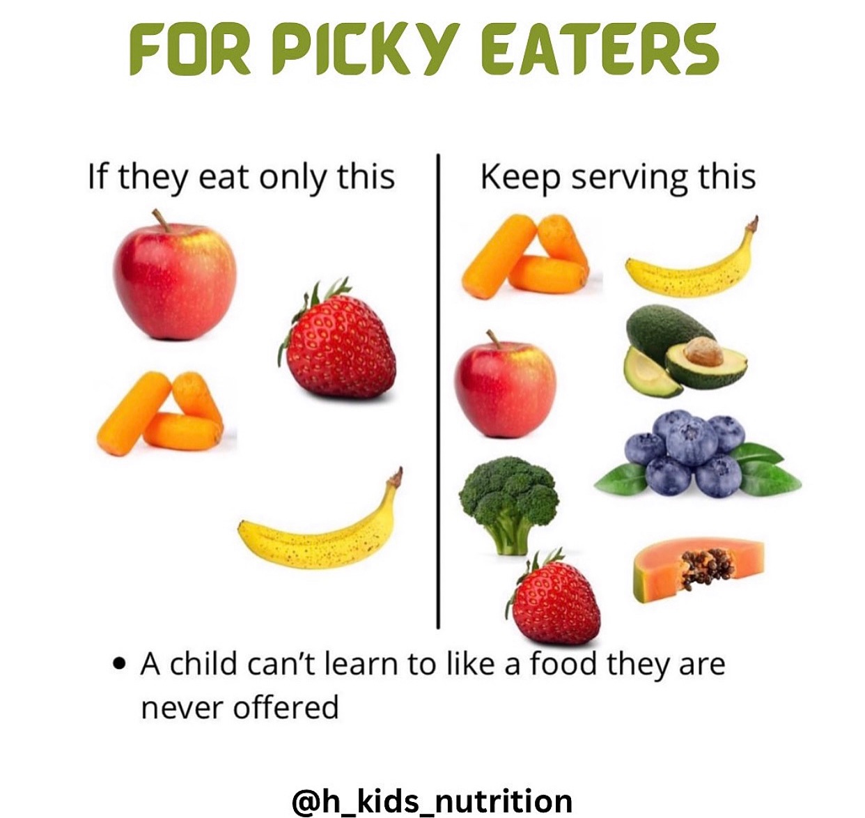 h_kids_nutrition - ⚡️For picky eaters ⬇️ ⚡️Children my not like every ...