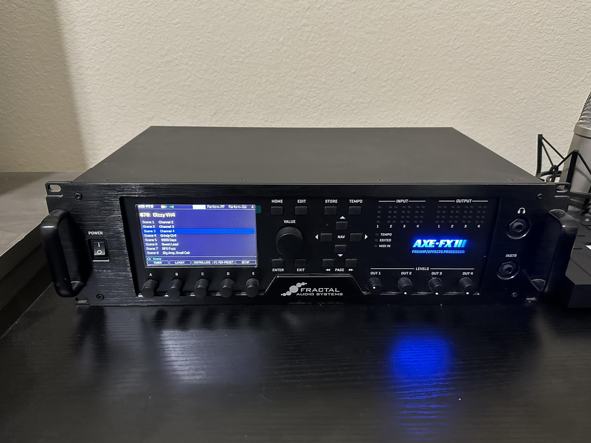 AxeFX III with Gator 3U rack case for sale