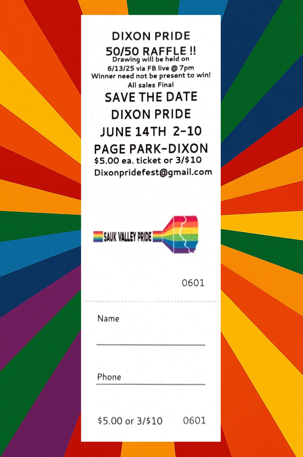 Sauk - 🌈 𝗣𝗥𝗜𝗗𝗘 𝗙𝗘𝗦𝗧𝗜𝗩𝗔𝗟 𝟱𝟬/𝟱𝟬 𝗥𝗔𝗙𝗙𝗟𝗘 𝗙𝗨𝗡𝗗𝗥𝗔𝗜𝗦𝗘𝗥! 🌈 Join us in making ...