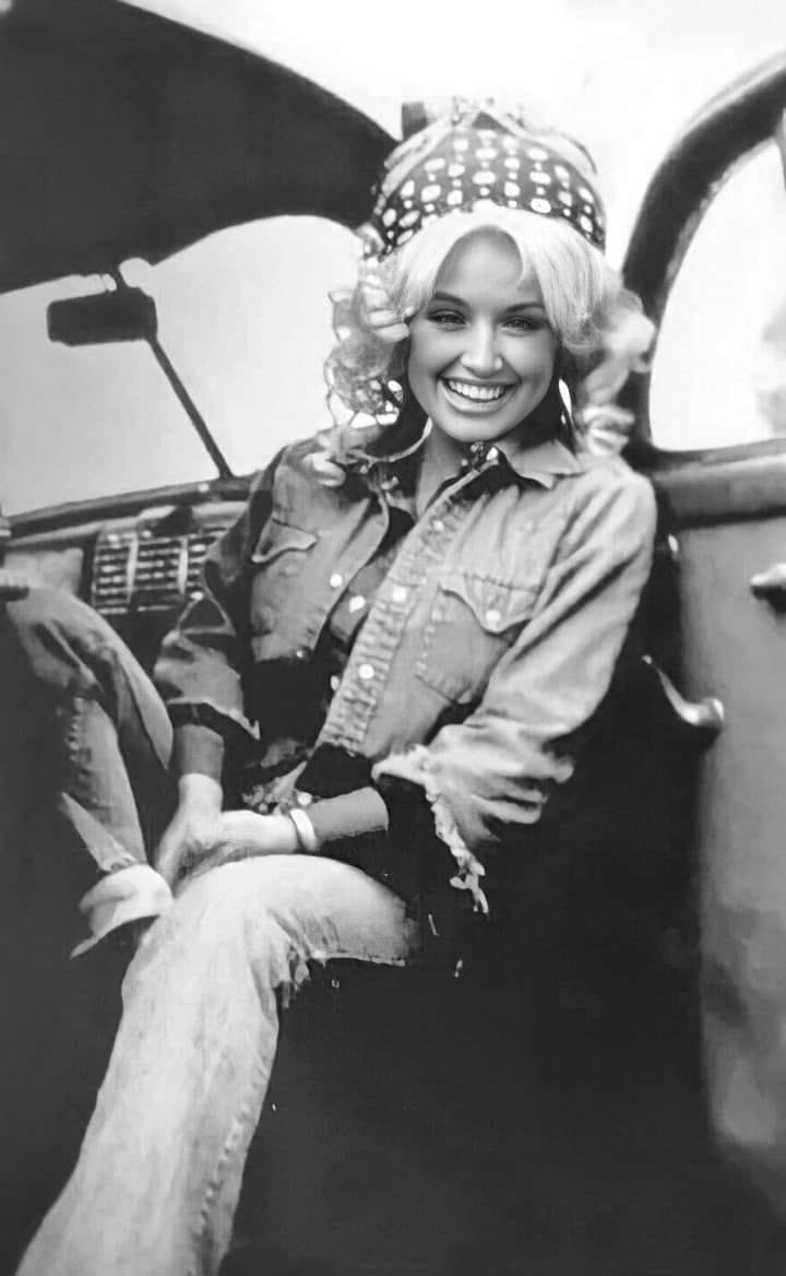 Chemise Vintage Dollywood 1986 Dolly Parton - Taille L - Bleue - Rare Et Collector