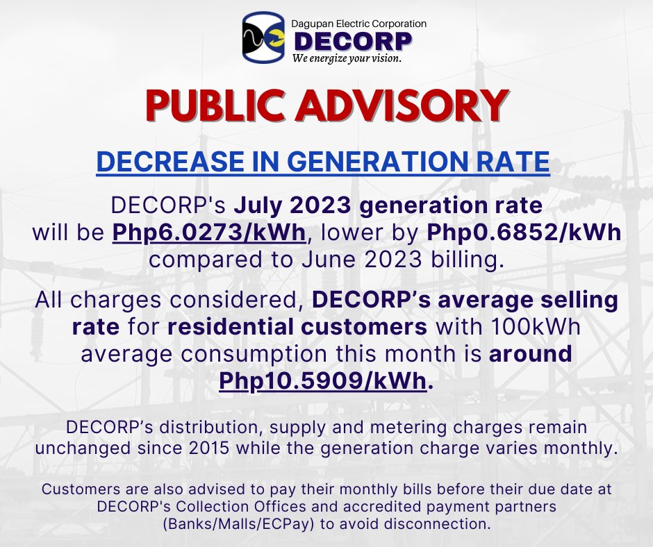 We have good news... - DECORP - Dagupan Electric Corporation | Facebook