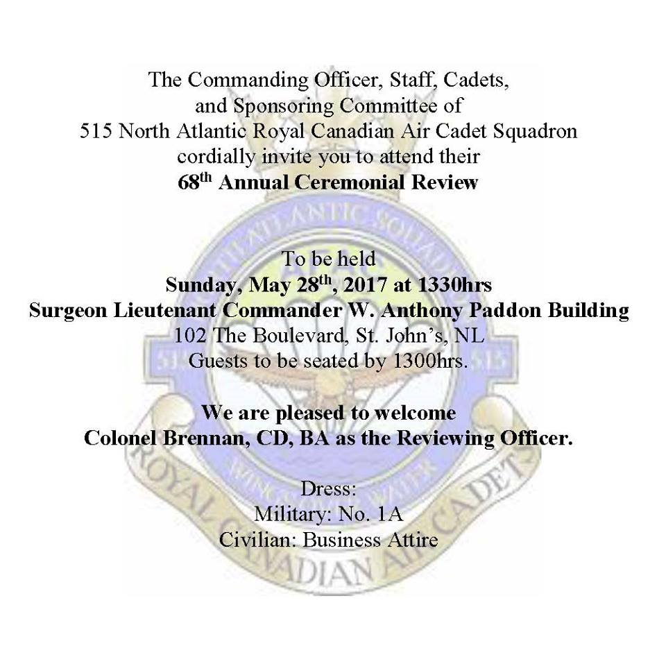 150 - 515 North Atlantic Air Cadet Squadron will be having their Annual ...