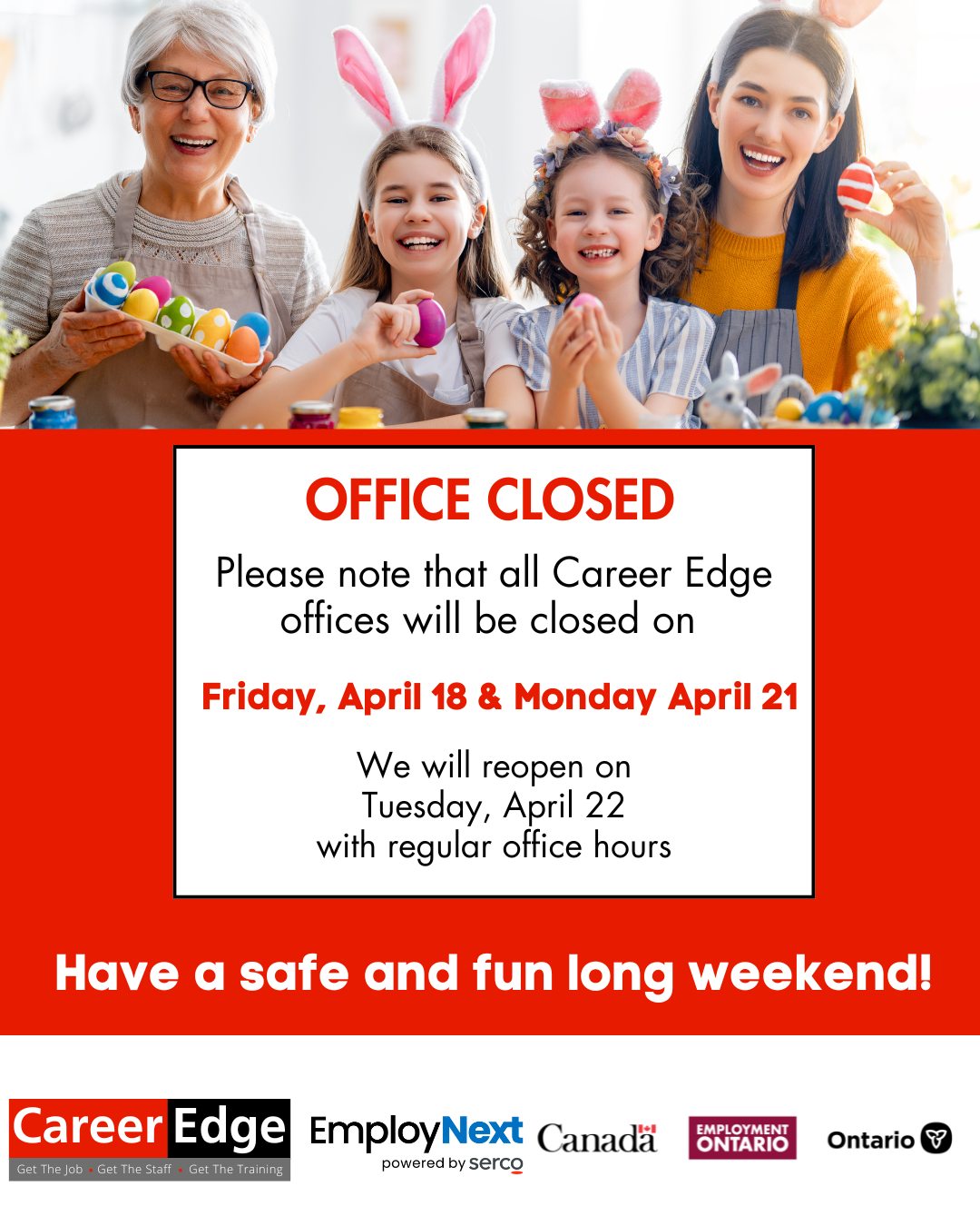 Career - Please be advised that all Career Edge offices will be closed ...