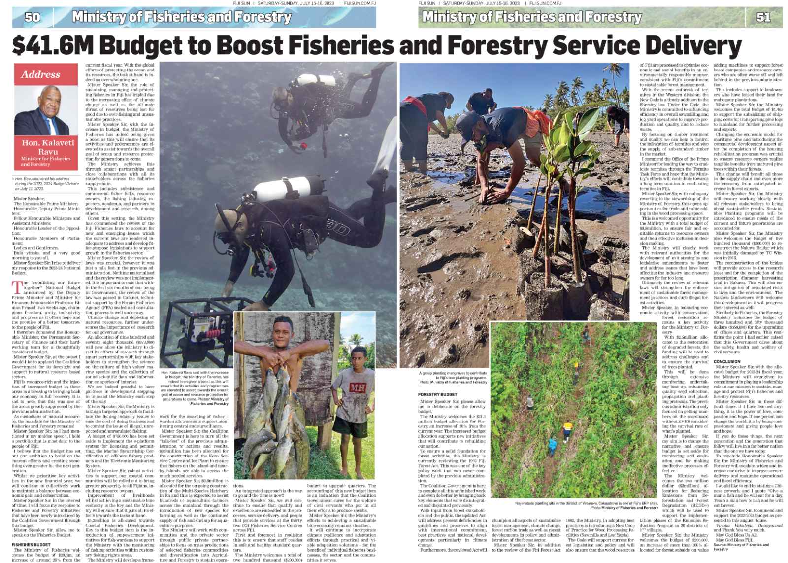 The Government has and... - Ministry of Fisheries, Fiji