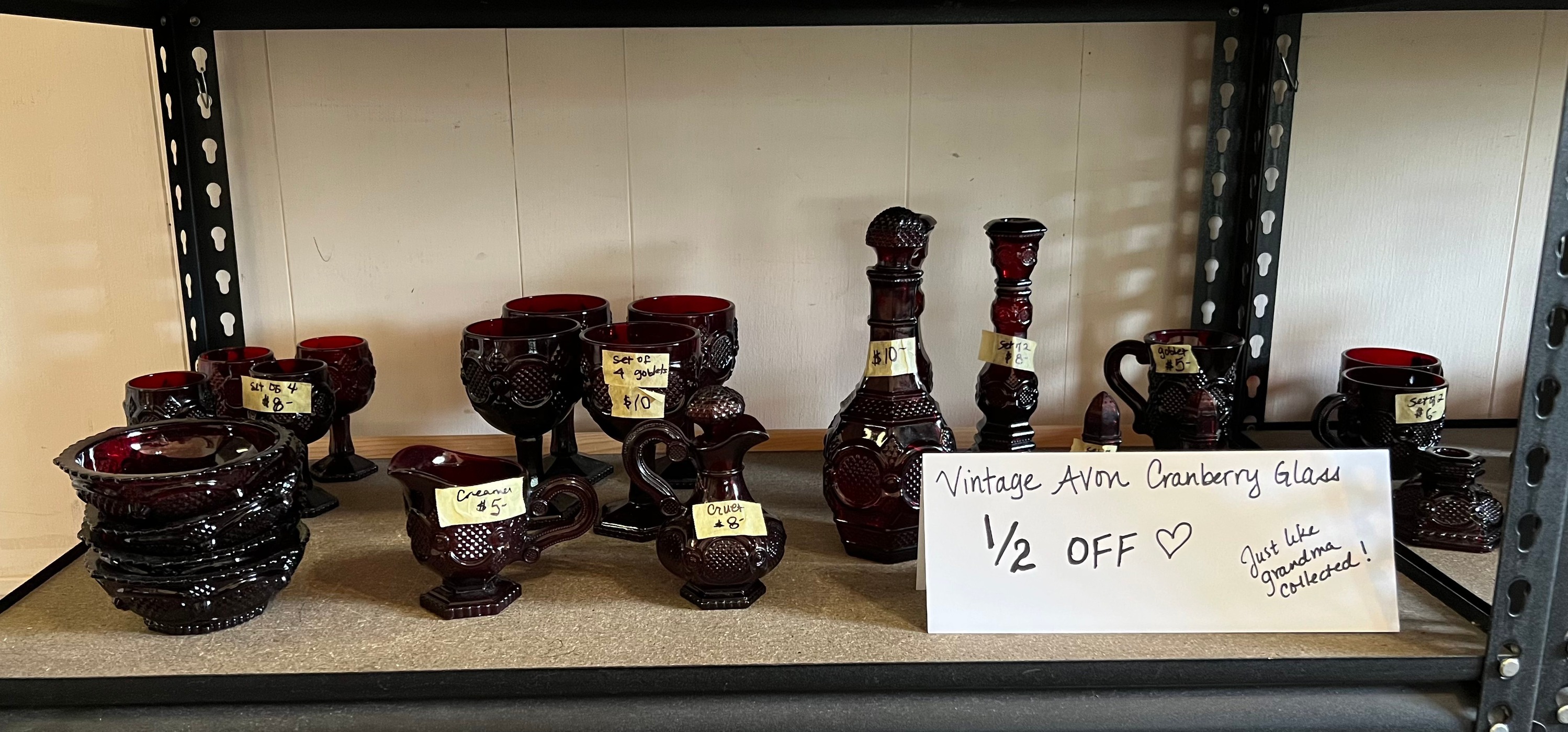 Vintage Avon Cranberry Glass 1/2 off 요음구 B- Lruer +요 上田  display picture 1