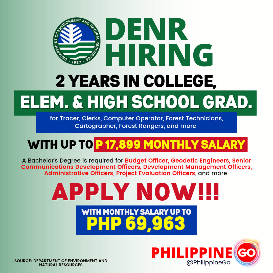 Philippine Go - 🟢 𝗗𝗘𝗡𝗥 𝗛𝗜𝗥𝗜𝗡𝗚: At Least Elementary & High School ...