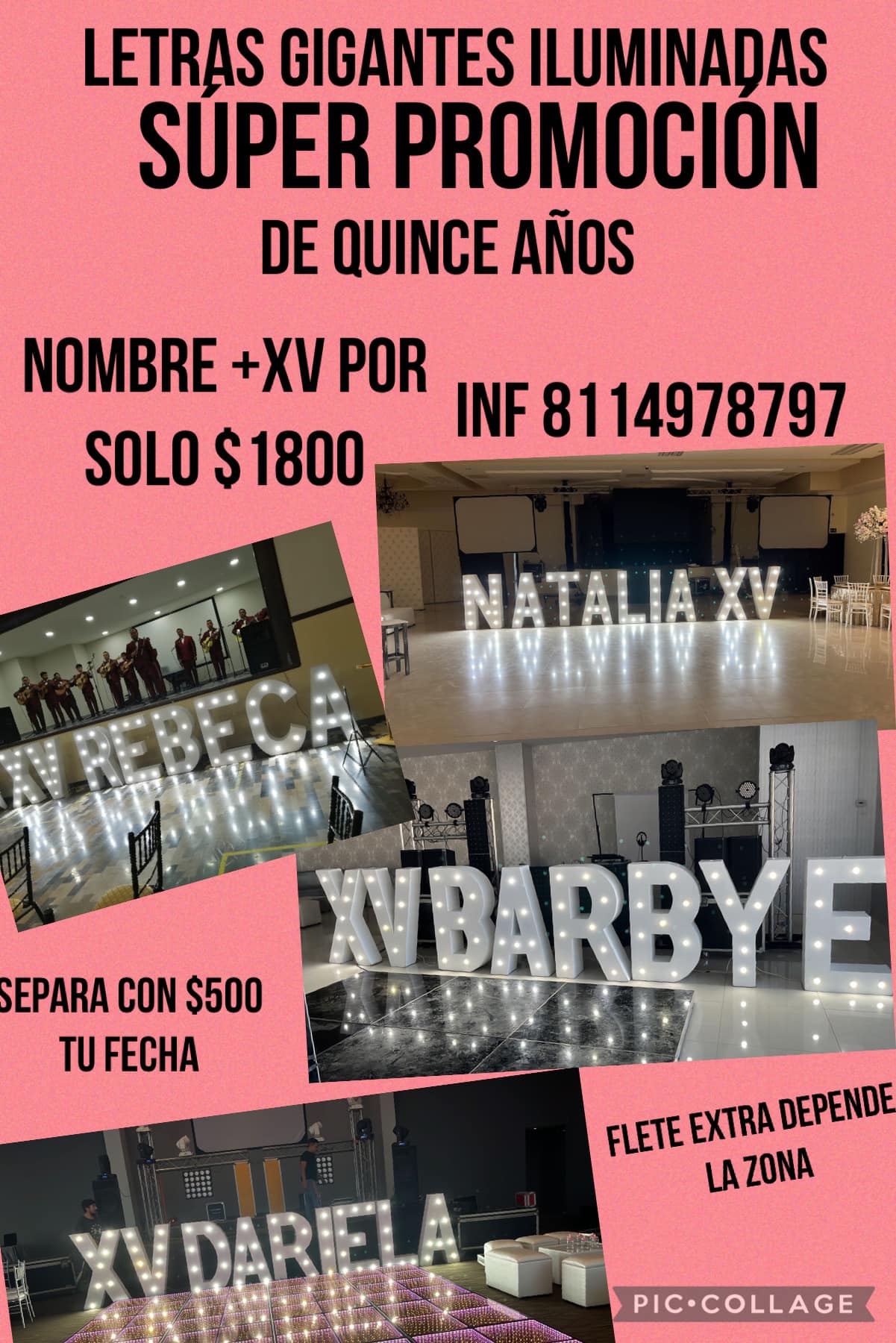 SÚPER PROMOCIÓN XV... - Letras gigantes E iluminadas Mty