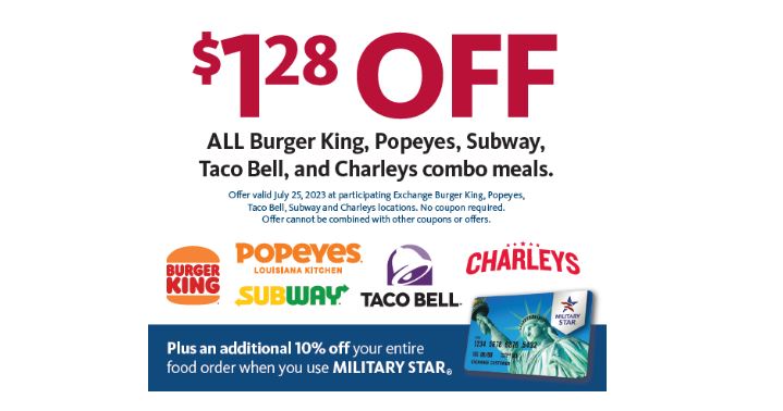 Save some dough at the Exchange food court! Save on your favorite
