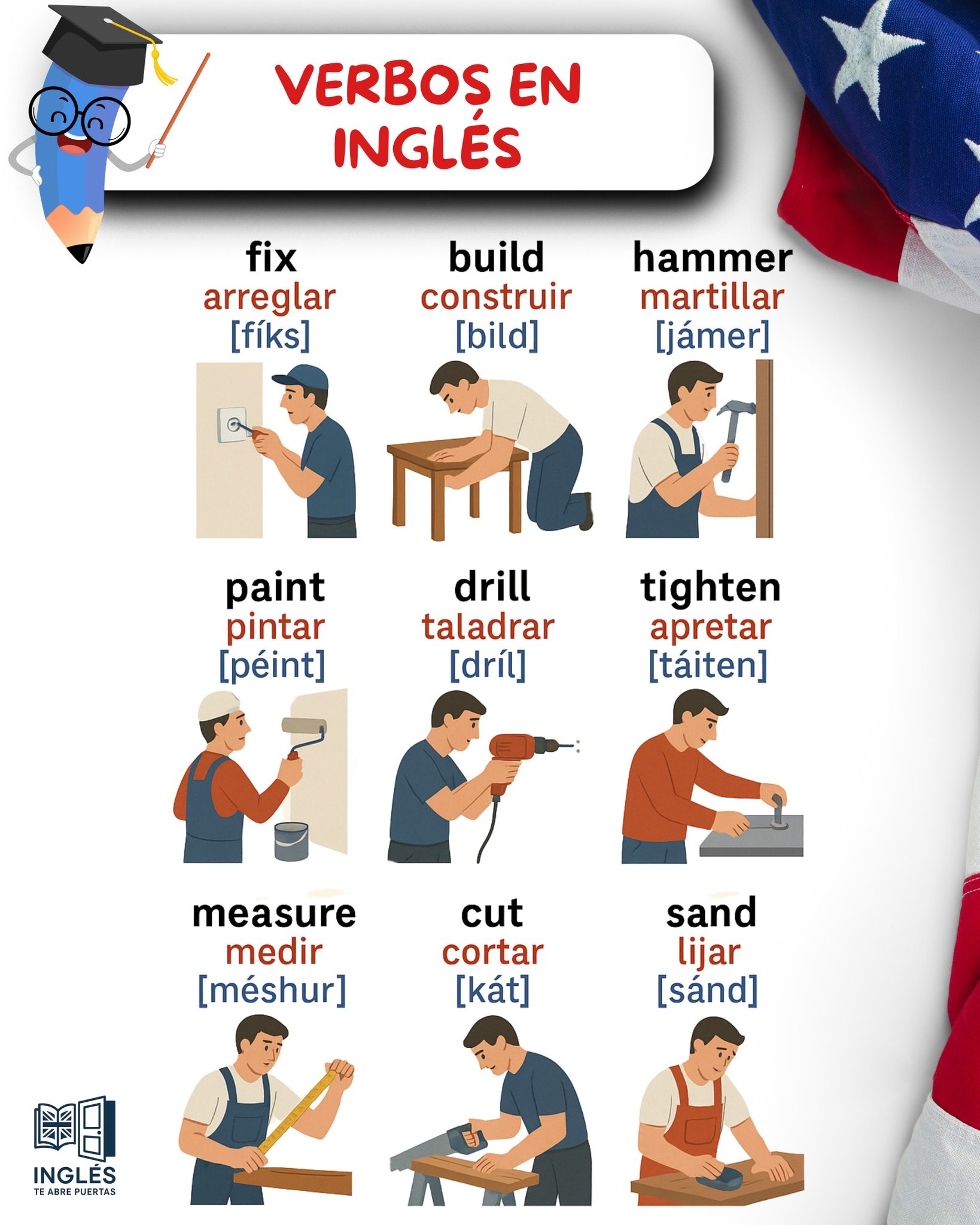 Inglés, - 🧰 En el taller: verbos para trabajos manuales y reparaciones ...
