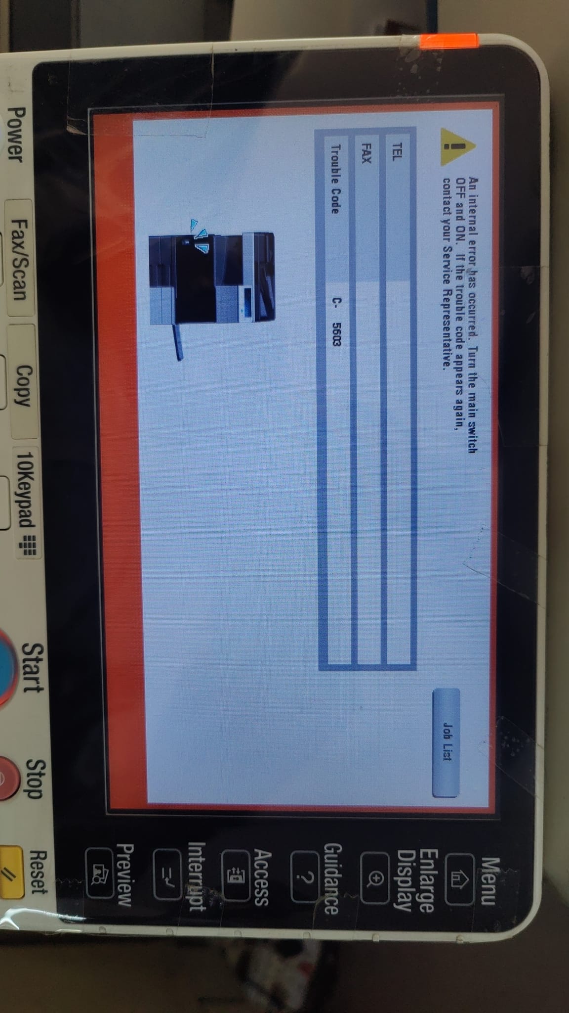 Please error code c5603, I need solution