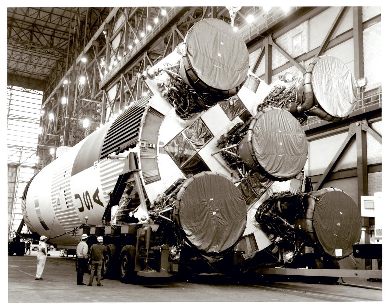 Interstellar - Teams attach the S-1C (first stage) booster for the ...