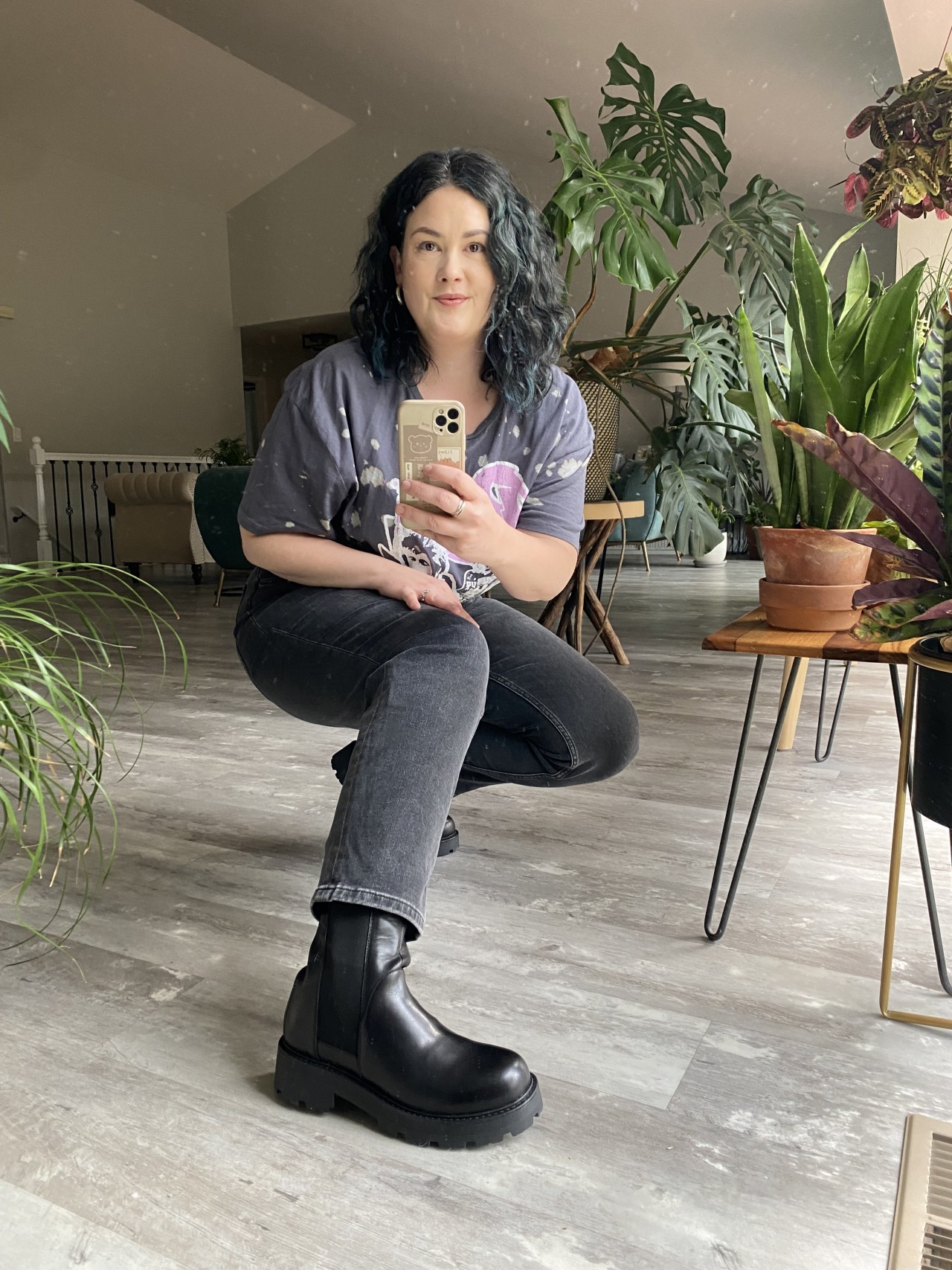 Boot up your fall wardrobe with the black Lula patent chunky heel