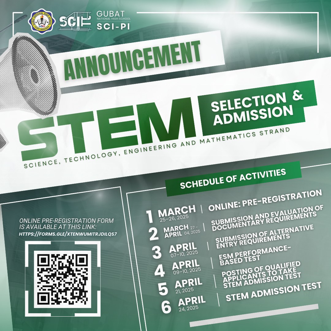 GNHS - 🚀 #SciPi Alert! STEM Admissions Update 🌱📢 Aspiring STEM students ...