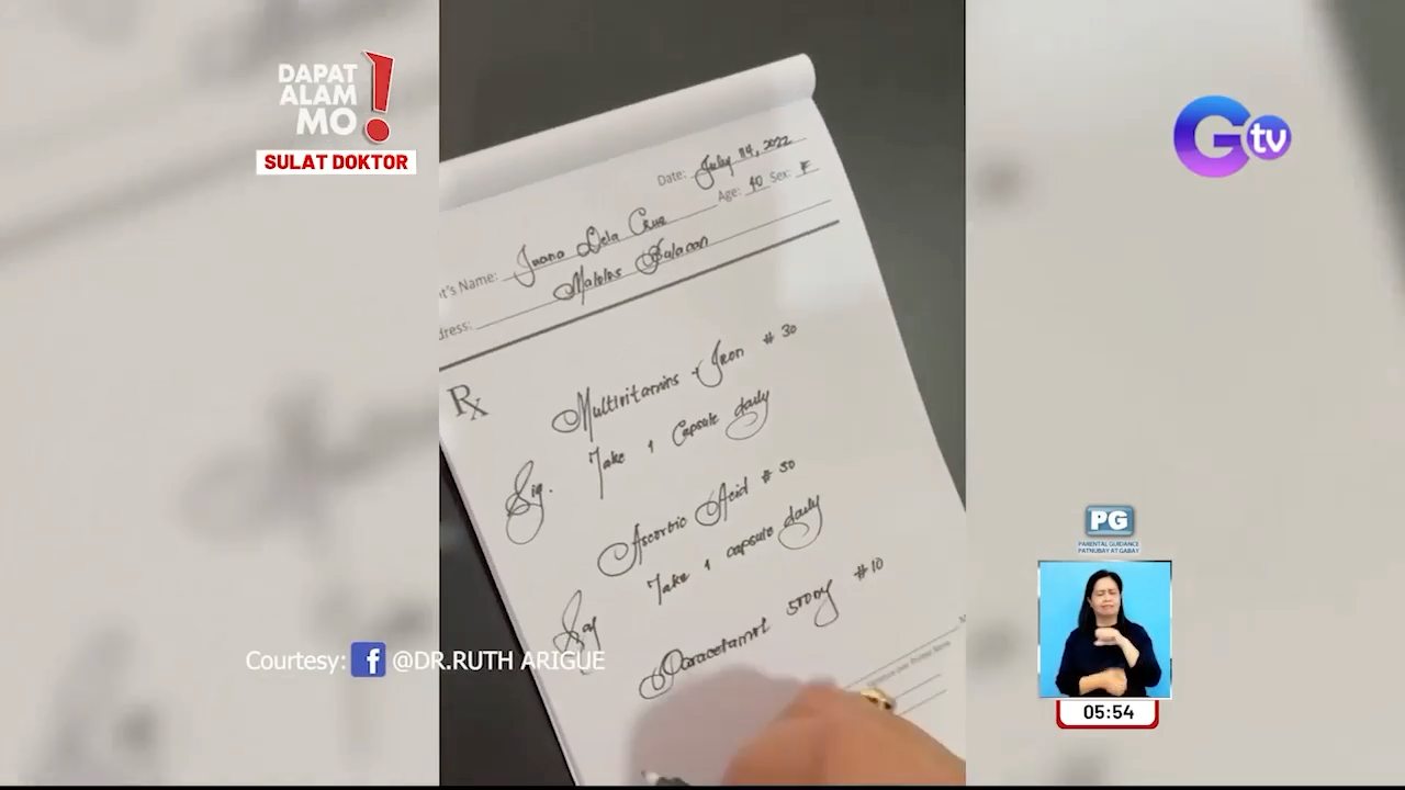 GMA - 46-ANYOS NA DOKTOR, CALLIGRAPHY STYLE ANG SULAT SA MGA RESETA ...