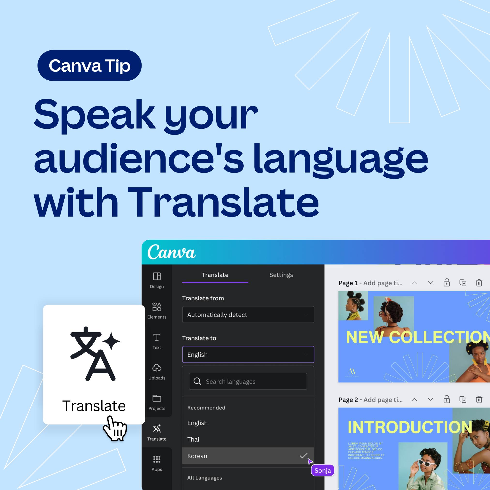 Canva - Now you can easily change the language of your... | Facebook