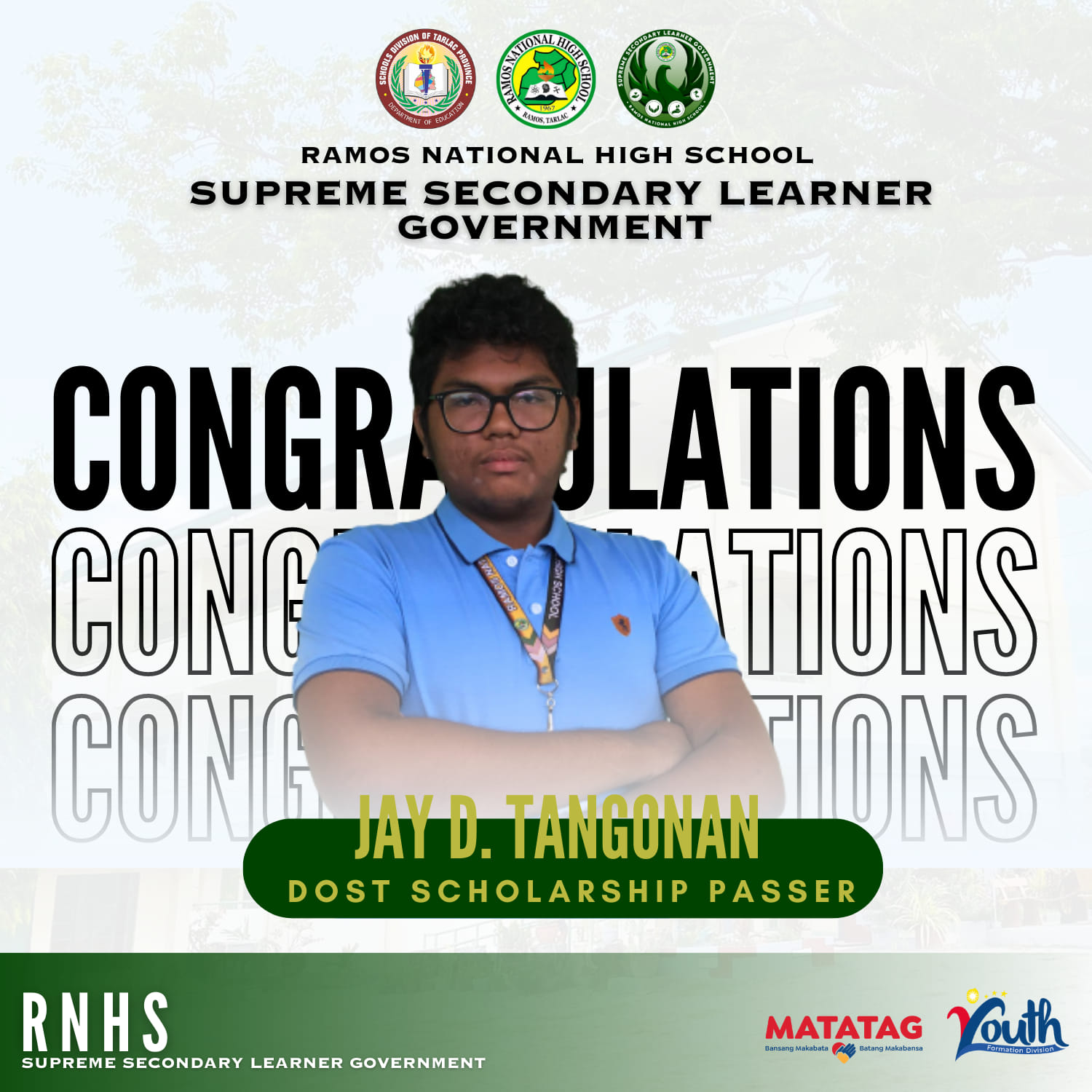 Congratulations to the two brilliant students of Ramos National High ...