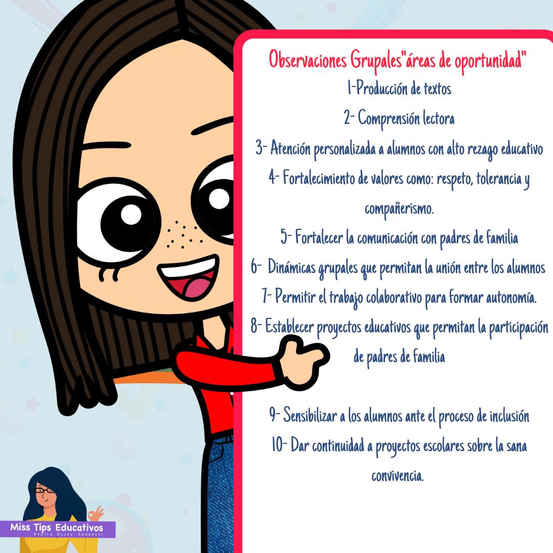 ️ Ideas de observaciones para tus... - Miss Tips Educativos