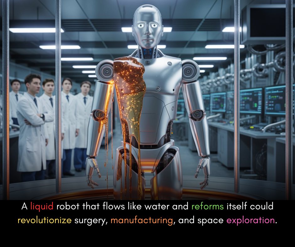 Liquid metal robots clean pollution and grow stronger