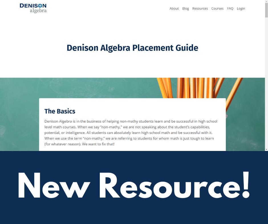 Denison Algebra - Wondering which course is right for your... | Facebook