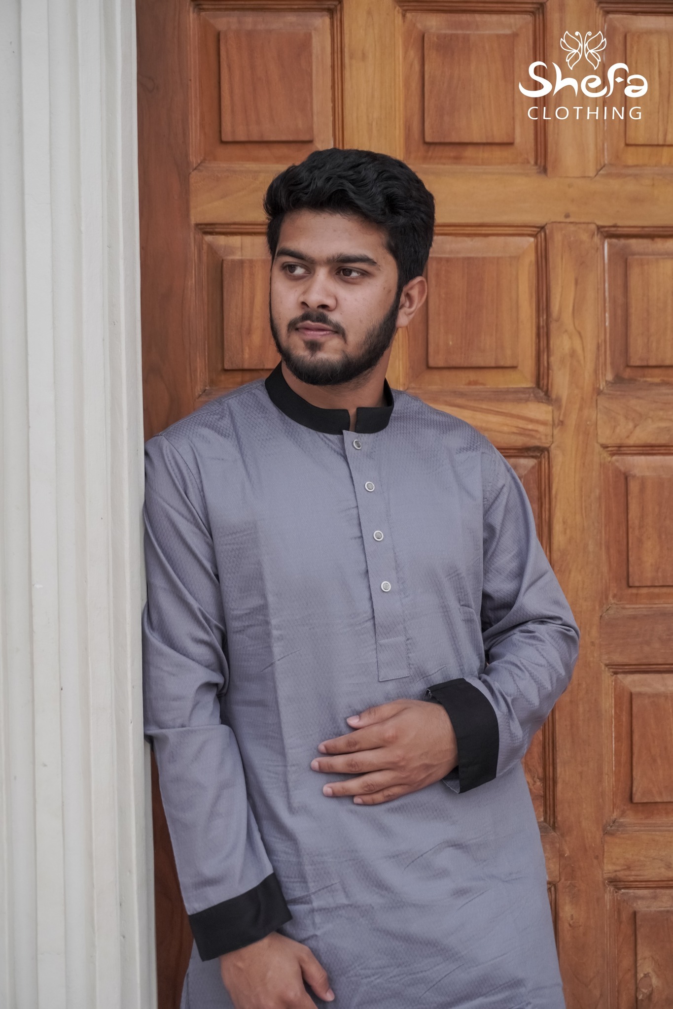 ash and black combination dress ✨ Elevate your Eid look with elegance simplicity! ✨ Dark and is always a best for a manly look. Try this punjabi and elevate your manly look 😎 Wear this standout piece
