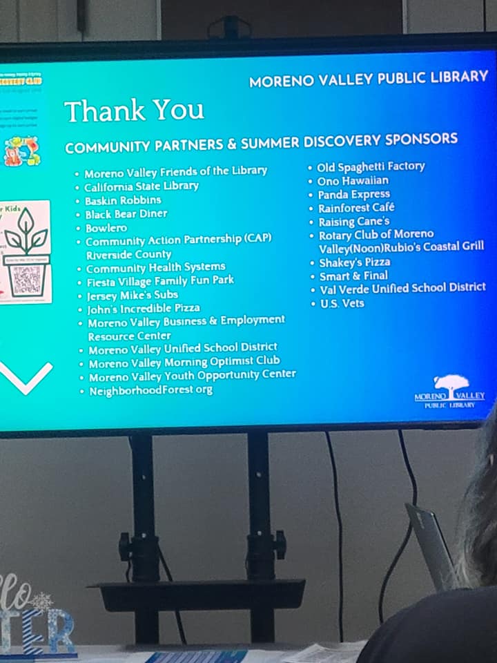 Moreno Valley Friends of the Library | Moreno Valley CA
