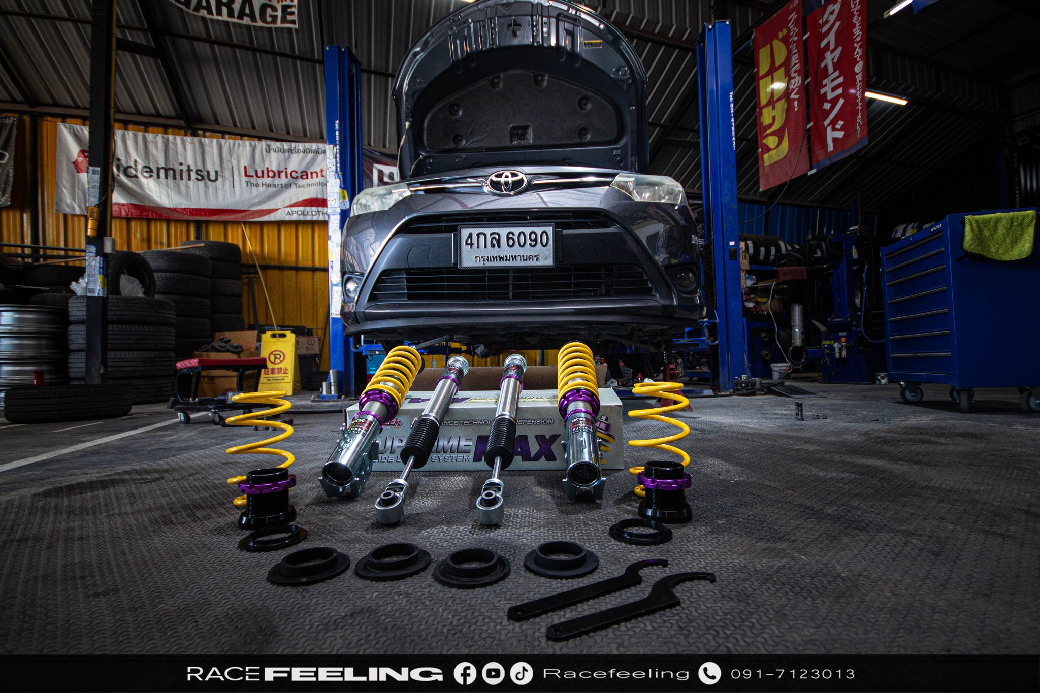 Toyota vios อัพเกรด Performance โช๊ค : Emotech supreammax ปรับได้ 32 ...