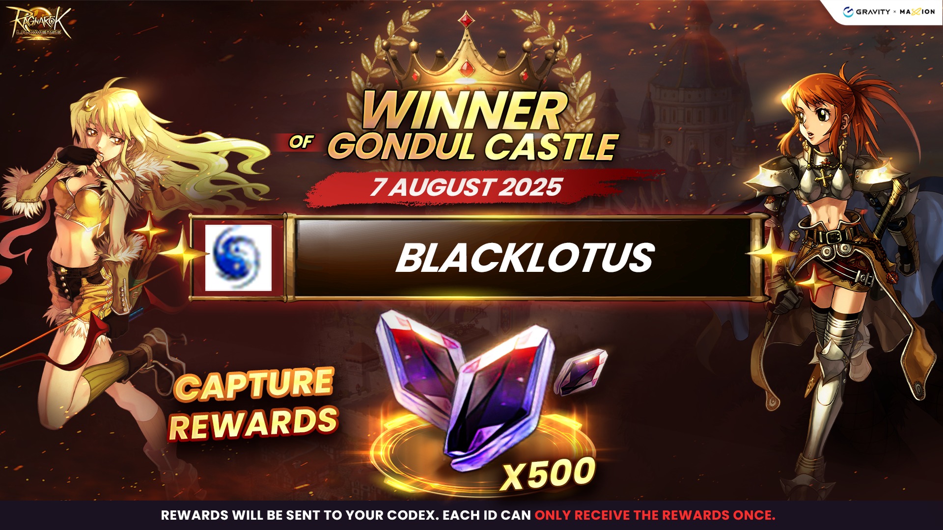 Ragnarok - 🏰GONDUL Castle Conquered by BlackLotus! Date: 7 August 2025 ...