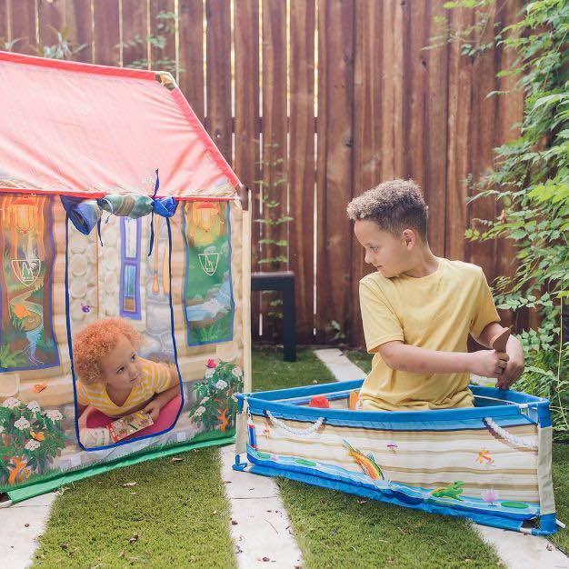 Melissa & Doug Let's Explore Park Ranger Cabin and Boat Play Tent ...