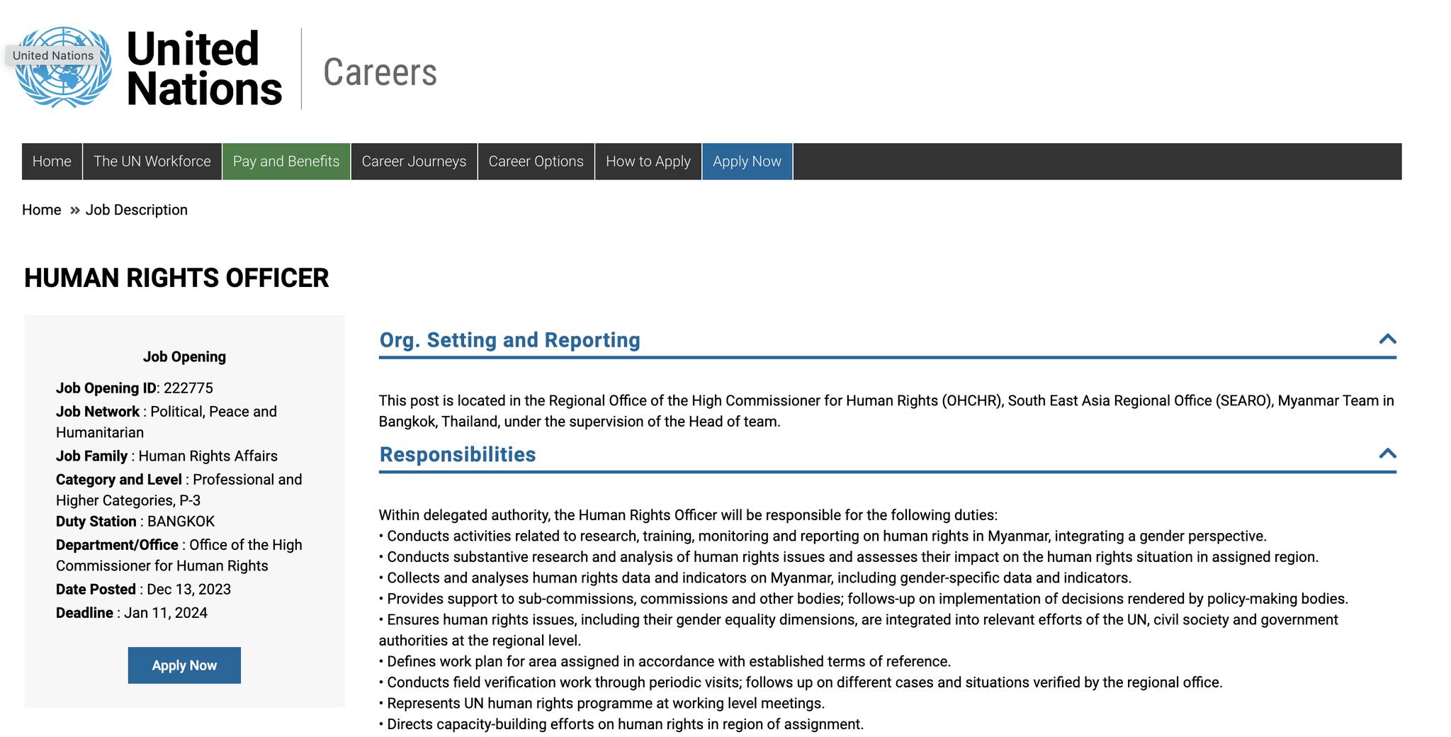 [ประชาสัมพันธ์งาน] - Human Rights Officer จาก OHCHR สำนักงานข้าหลวงใหญ่ ...