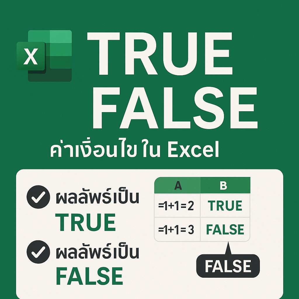 🟢 TRUE และ FALSE ใน Excel... - Excel Tips and Tricks | Facebook