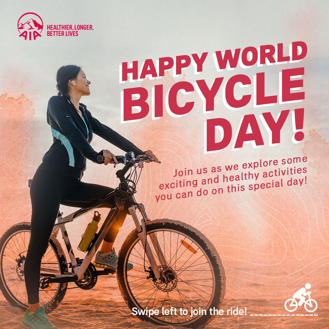 AIA Malaysia - How will you celebrate World Bicycle Day? 🚲...
