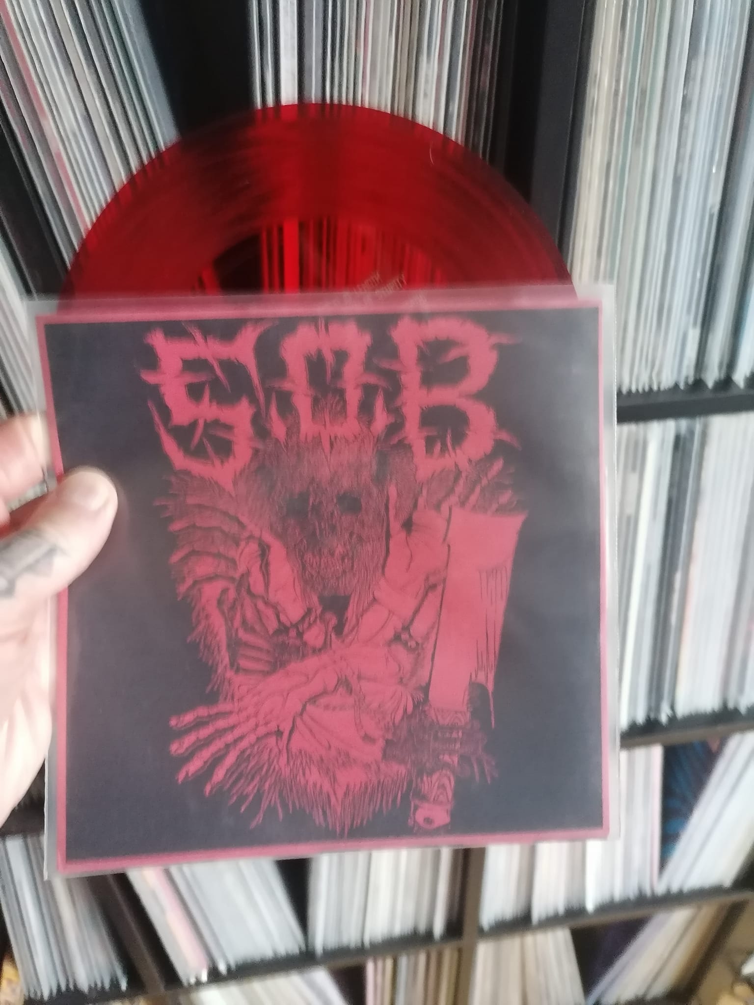 Napalm Death flexi disc with Sob on yellow vinyl