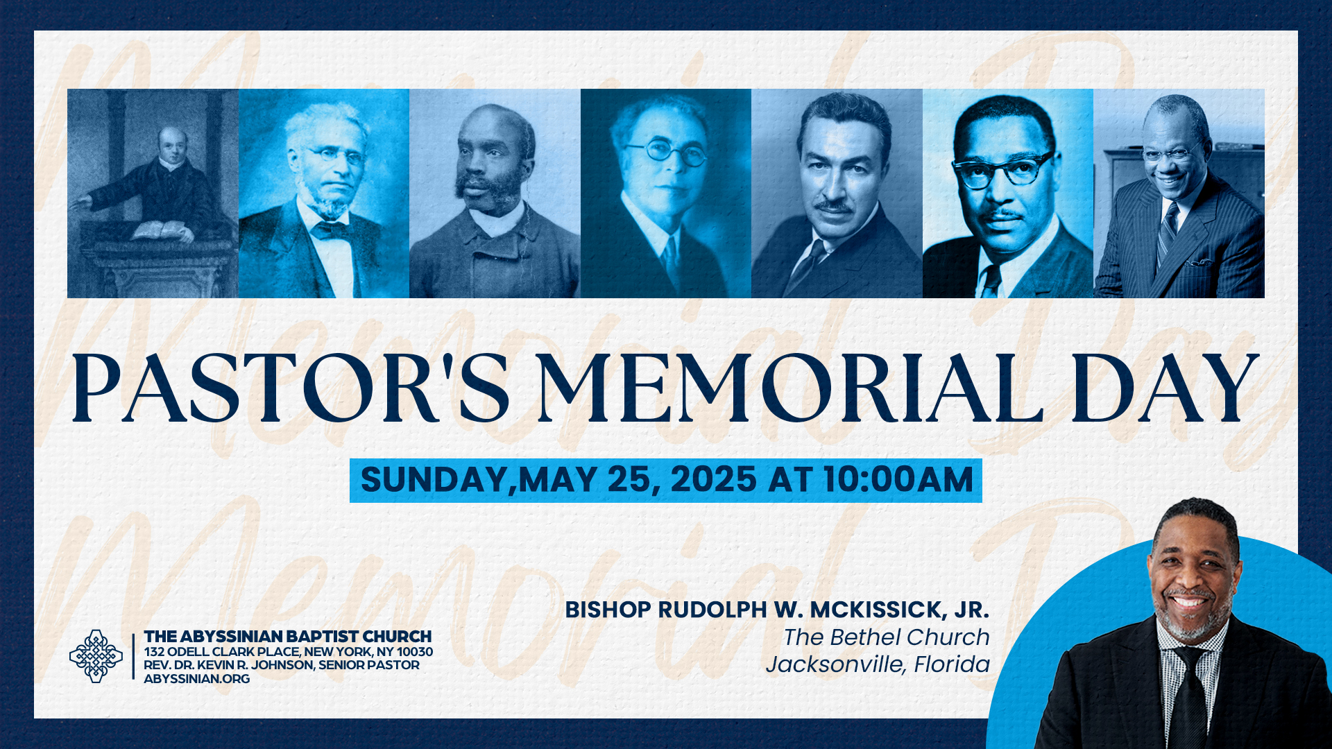 The Abyssinian - 🙏 Join us for a special Pastor's Memorial Sunday! 🙏 We ...