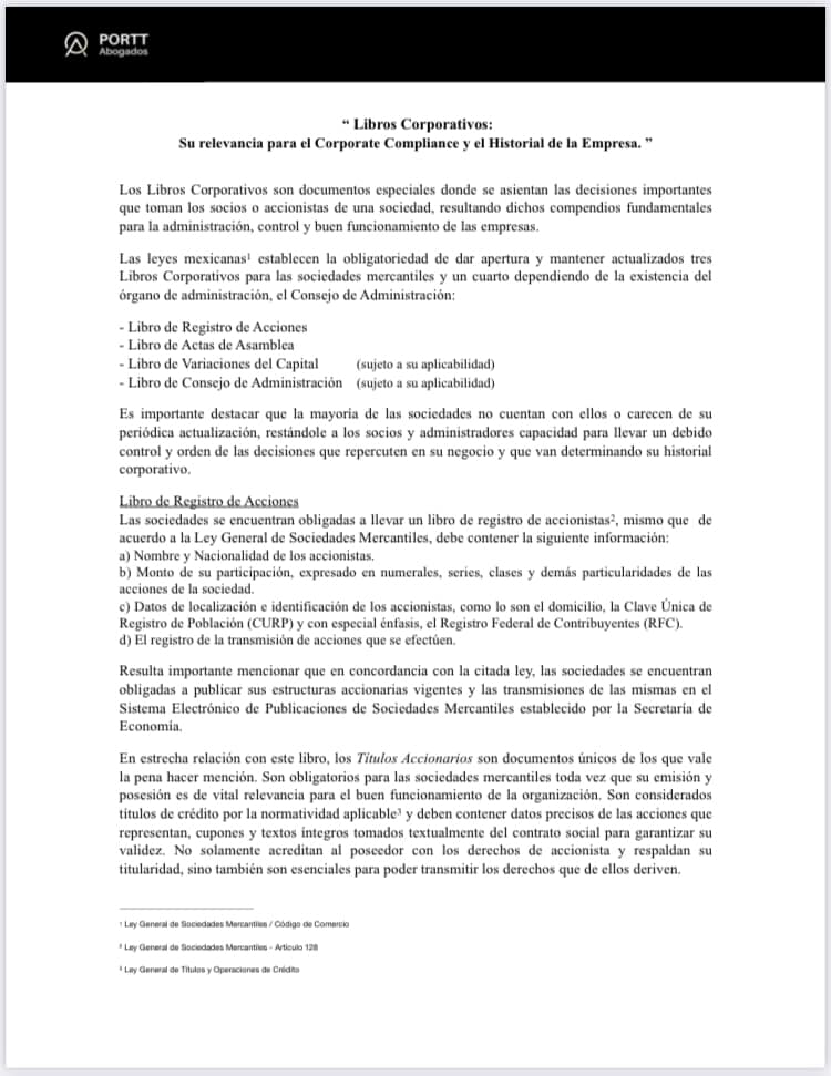 Portt Abogados - Les compartimos un breve escrito...