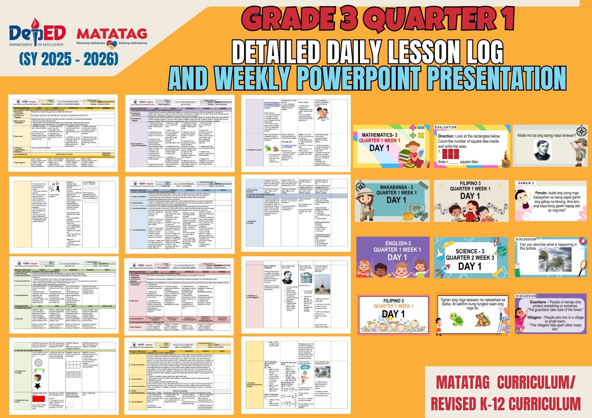 DepEd MATATAG - GRADE 3 | Quarter 1 Grade 3 WEEKLY DLL AND PPT | Facebook