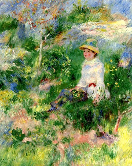 Pierre-Auguste Renoir Young Woman in a Flowery Field Summer