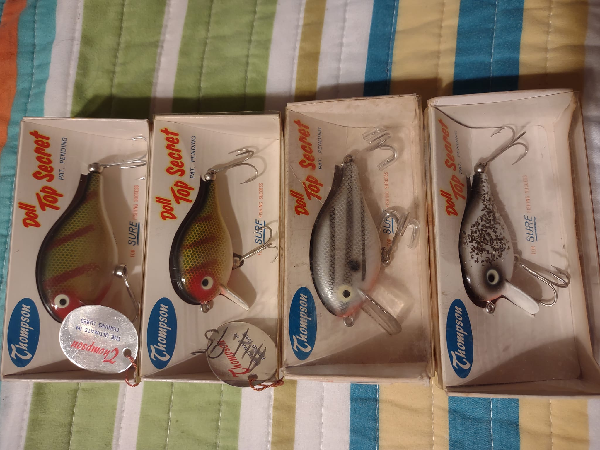 doll top secret fishing lure Thompson Green Scale In Correct Box For Sale Vintage fishing lure collectors in