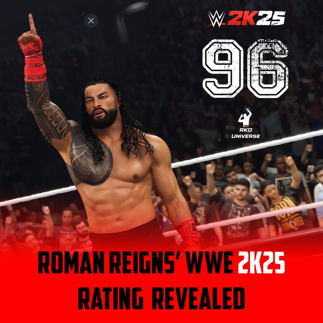 RKO Universe - Roman Reigns' Official WWE 2K25 rating is... | Facebook
