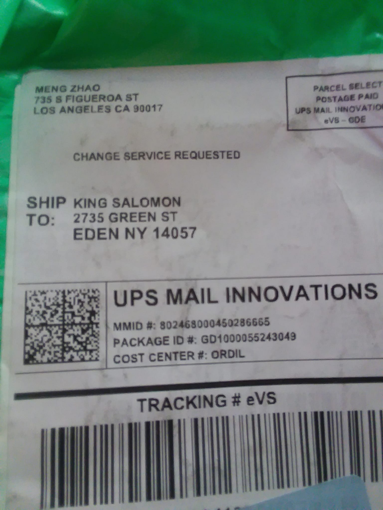 Right address, wrong name. Anyone missing a package?