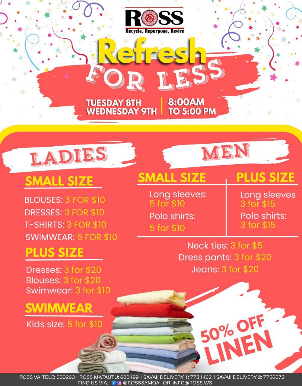 Ross Samoa - ‼️ REFRESH FOR LESS ‼️ Shop smart, shop for... | Facebook