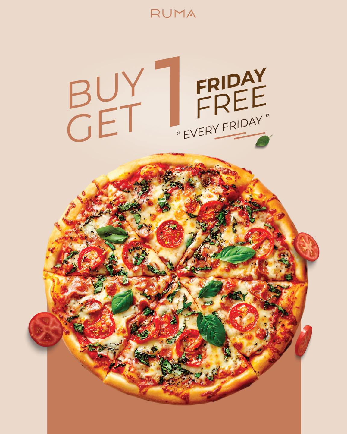 Ruma - 🩵 วันศุกร์แล้วววววว 🎉 มาฉลองความสุขก่อนวันหยุด‼️ ด้วย 🍕 พิซซ่า 1 ...