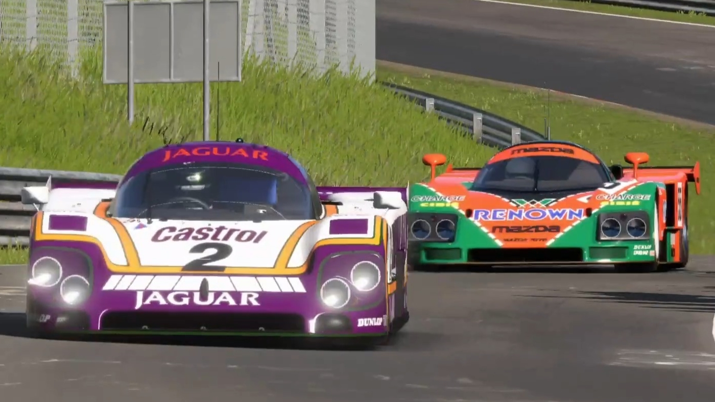 Mazda 787B 1991 vs Jaguar XJR-9 1988 at Nurburgring Nordschleife