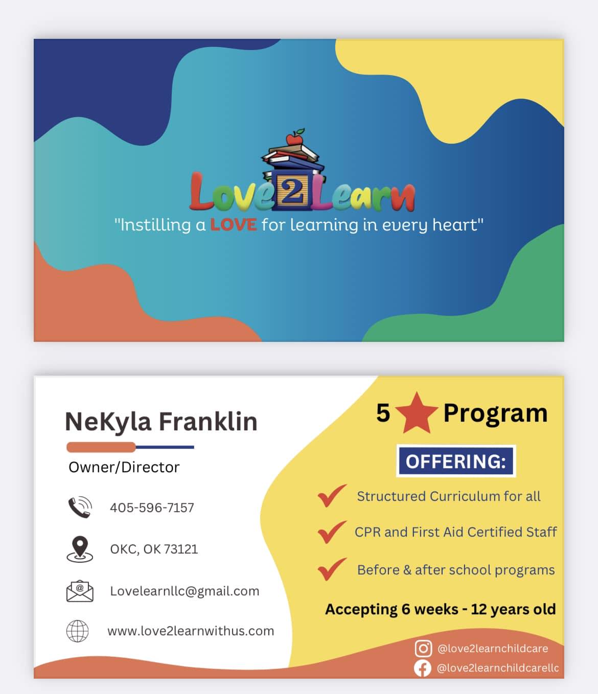 Love 2 Learn Infant and Child Care, LLC | Oklahoma City OK