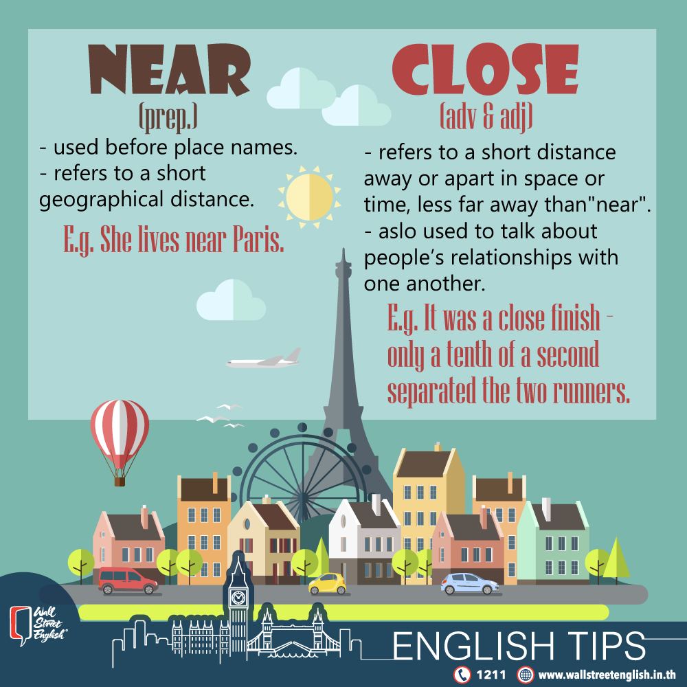 English For You ภาษาอังกฤษสำหรับทุกคน (Tutor Jeab) | การใช้ near / near ...